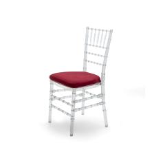 Cadeira Tiffany Cristal com assento Bordeaux