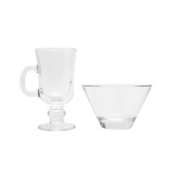 Taça Irish coffe-capucino e saladeira vidro venezia 0,13 diam.x0,08 alt.